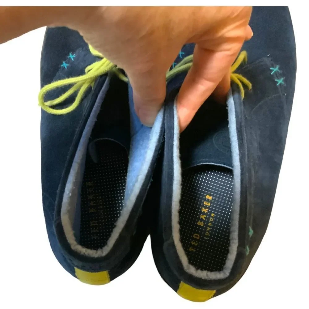 TED BAKER Abdon 2 Leather Blue Chukka Boots Size 13